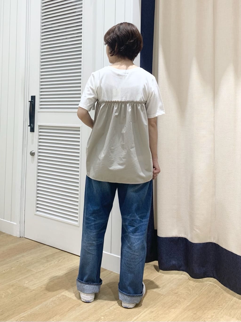 IMARIさんの「Dessin｜【マシンウォッシャブル・A4収納可】ランダムボーダーニットBAG」を使ったコーディネート
