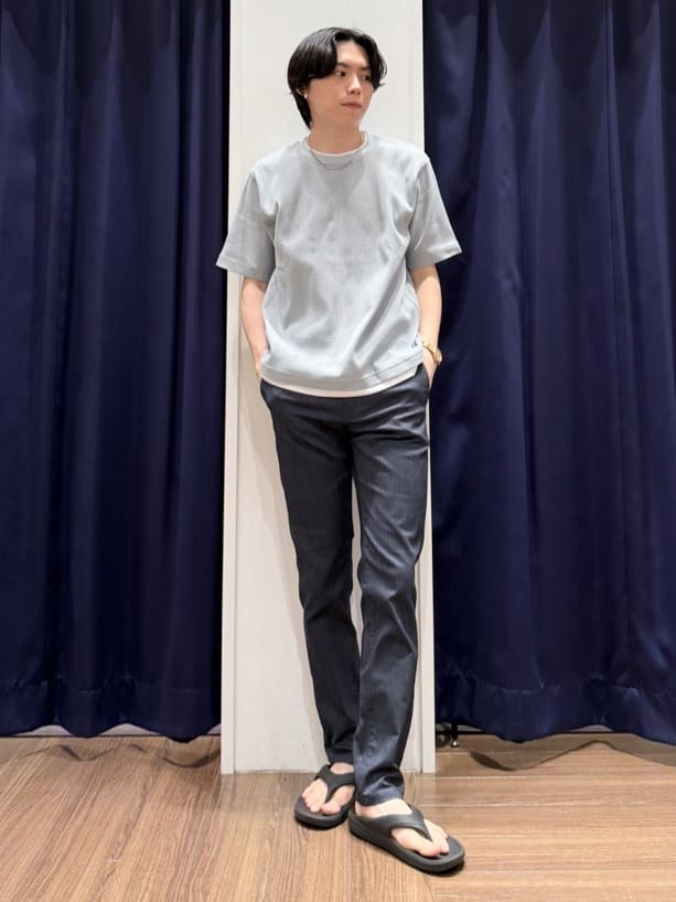 Tightさんの「THE SHOP TK｜ランダムワッフル半袖Tシャツ 【洗濯機ＯＫ】」を使ったコーディネート