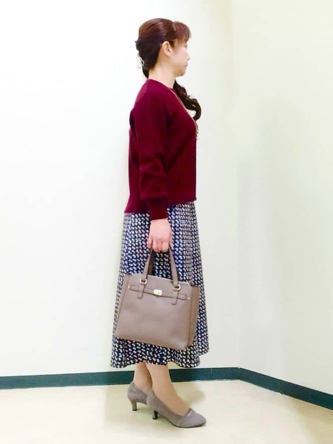 花さんの「Reflect｜【SS-4Lサイズ／衿が顔に当たらない◎】スタンドネックミドルコート」を使ったコーディネート