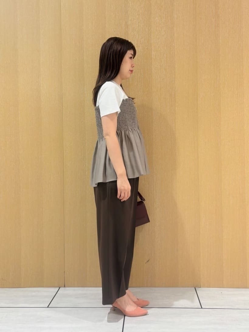 CHISATOさんの「UNTITLED｜【コットン100/洗える/Tシャツ】シャーリングドッキングペプラム」を使ったコーディネート