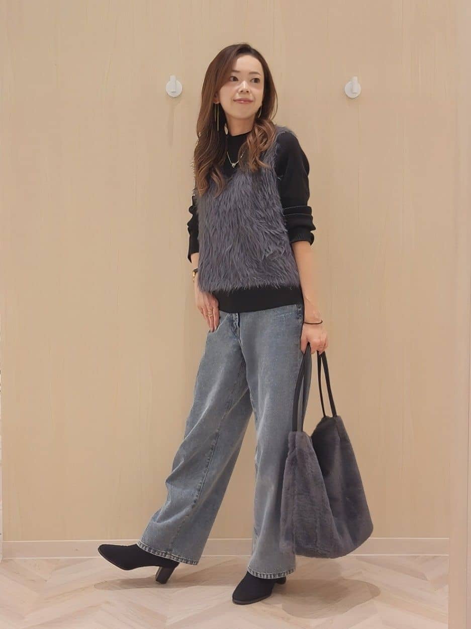asadaさんの「SHOO･LA･RUE｜起毛ニットブーツ」を使ったコーディネート