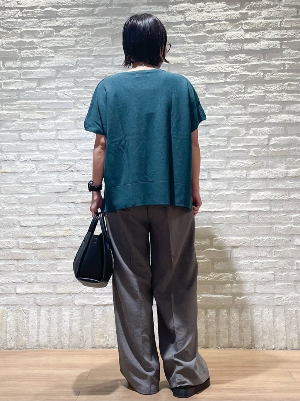 シゲリさんの「OPAQUE.CLIP｜《5色展開／S-LLサイズ》リラクシーメッシュニット【洗濯機洗い可】」を使ったコーディネート