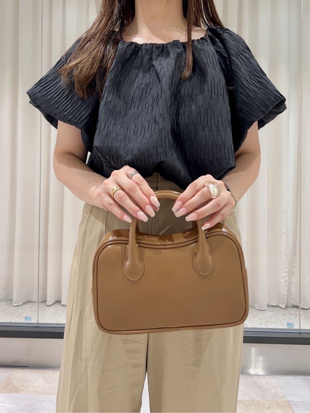 maiさんの「OPAQUE.CLIP｜ふくれジャカードバルーンブラウス【洗濯機洗い可】」を使ったコーディネート