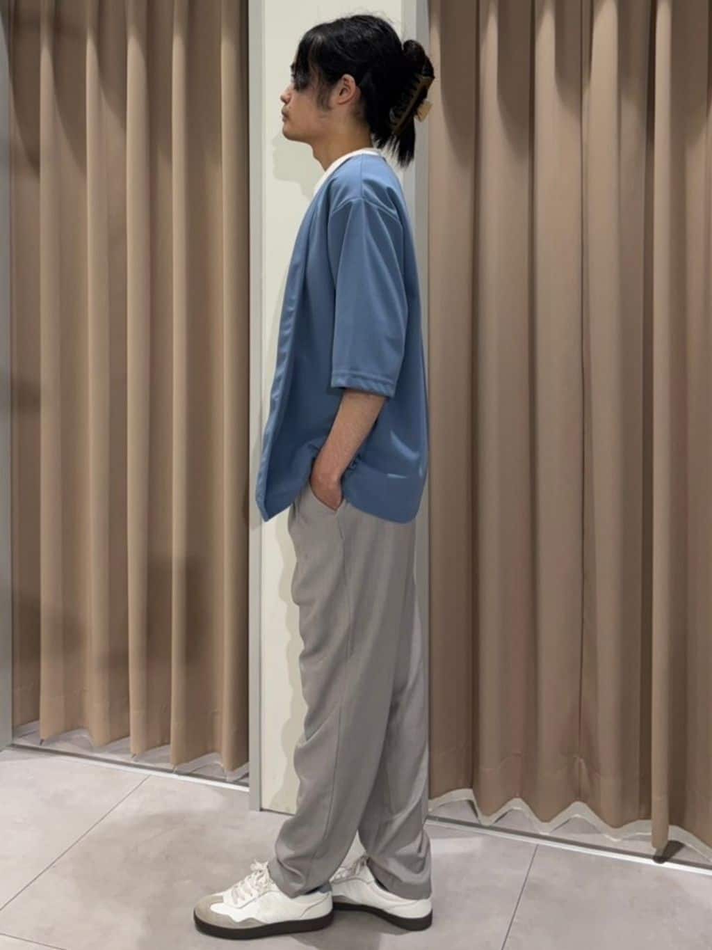 まさきさんの「THE SHOP TK｜五分袖カーディガン+半袖Tシャツセットアイテム 洗濯機OK」を使ったコーディネート