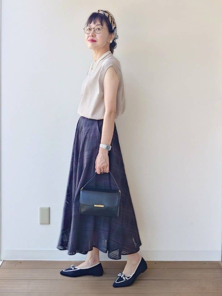 MUTSUKOさんの「UNTITLED｜【TRADITIONAL WEATHERWEAR】AWRE（アウェア）ニットトップス」を使ったコーディネート