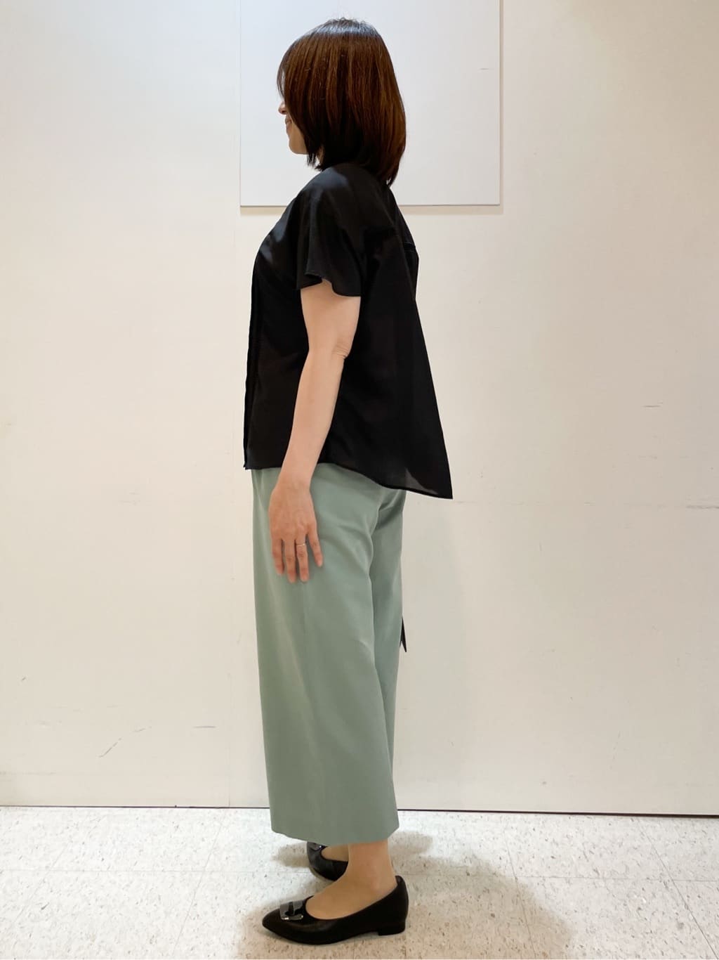 めいさんの「Reflect｜【お腹・腰周りすっきり見え◎】ストレッチワイドクロップドパンツ」を使ったコーディネート