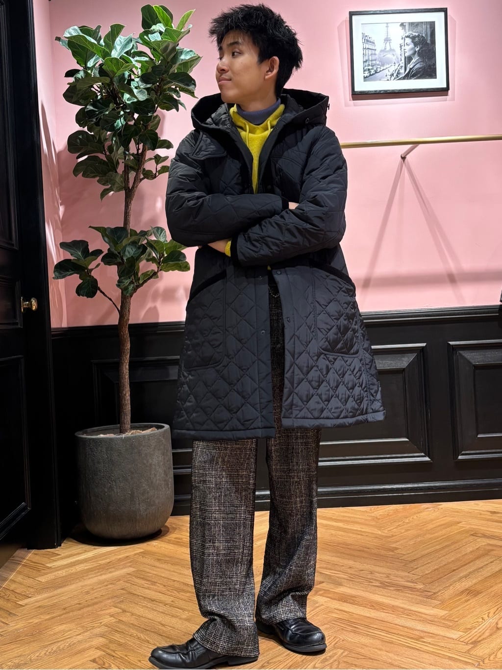 manatoさんの「DRESSTERIOR｜◆カシミヤブレンドフードニット」を使ったコーディネート