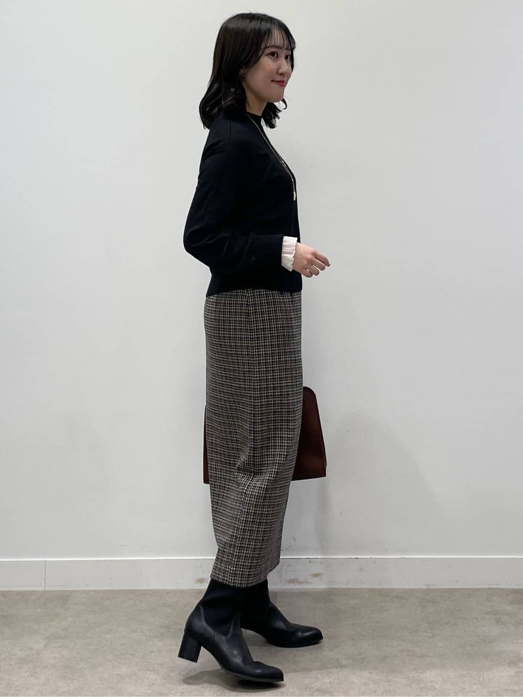 yukariさんの「Reflect｜【秋映え／重ね着風スタイルに◎】フリルプリーツスリーブニット」を使ったコーディネート