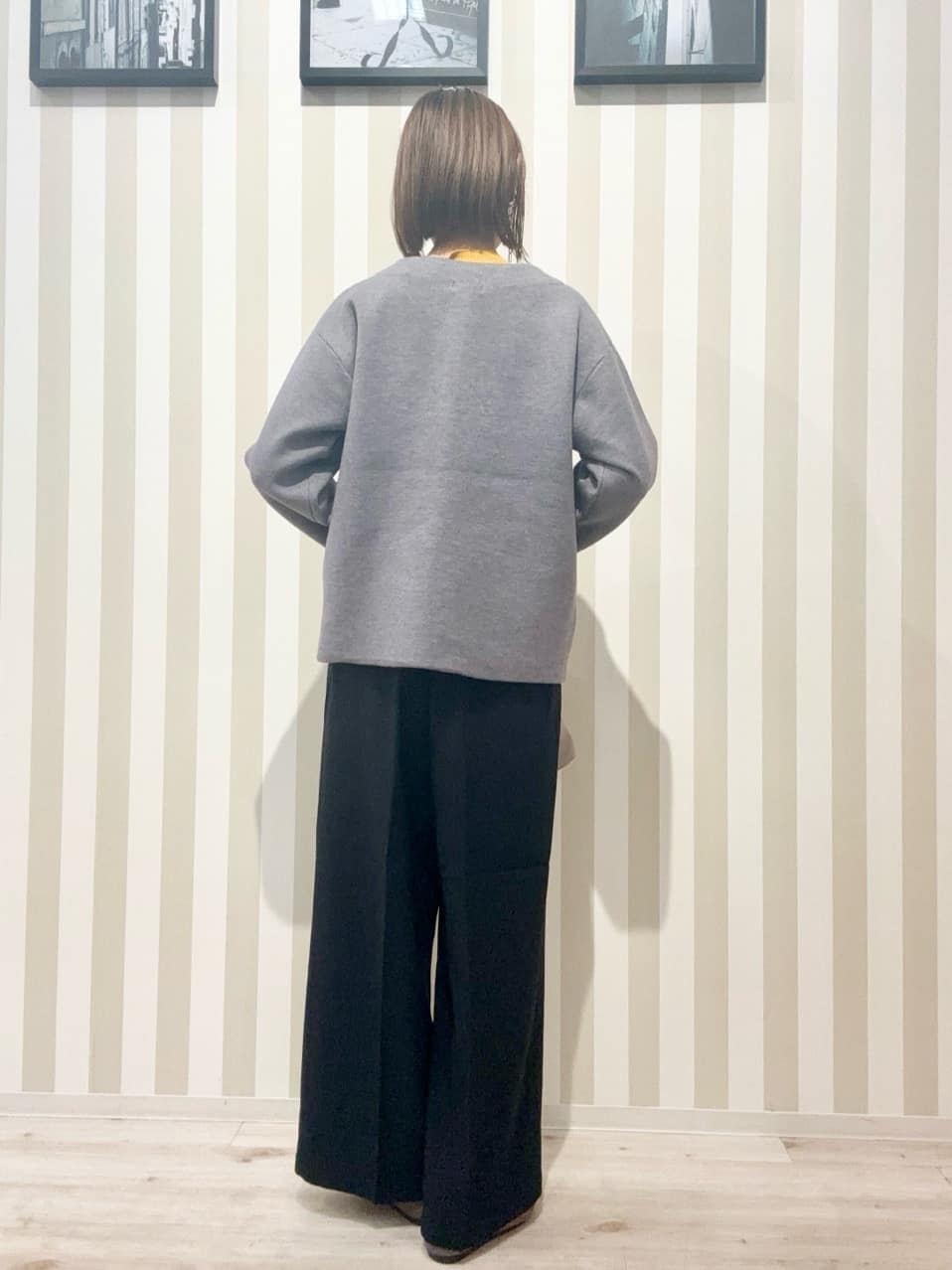 まつこさんの「SHOO･LA･RUE｜【絶妙なゆるピタ/洗濯機可】ちくちくしにくい リブハイネックやわらかニット」を使ったコーディネート
