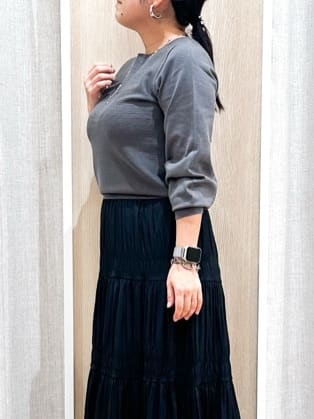 naoさんの「grove｜【最終お値下げ！】ガーターボートネックプルオーバー【洗える/毛玉軽減】」を使ったコーディネート