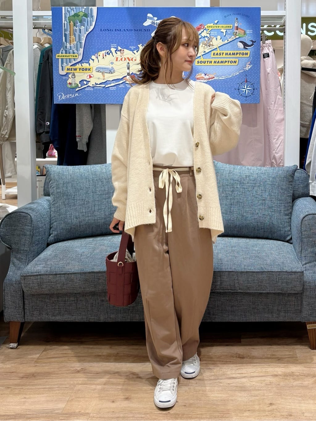yuinaさんの「Dessin｜【洗える】ウォームソフトカーディガン」を使ったコーディネート