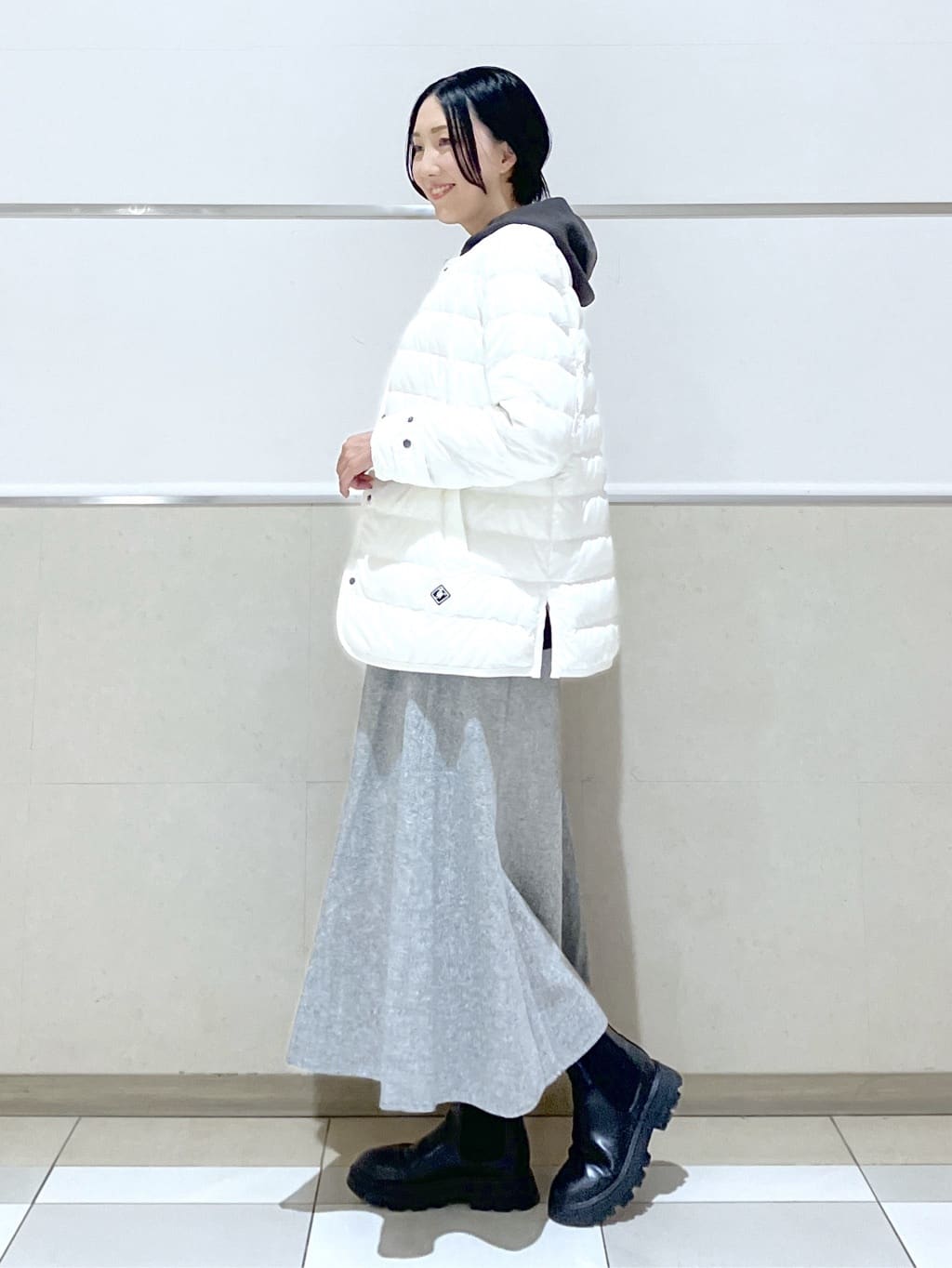 eriko さんの「Dessin｜【撥水・2WAY】ミュラーダウンコートミドル丈」を使ったコーディネート