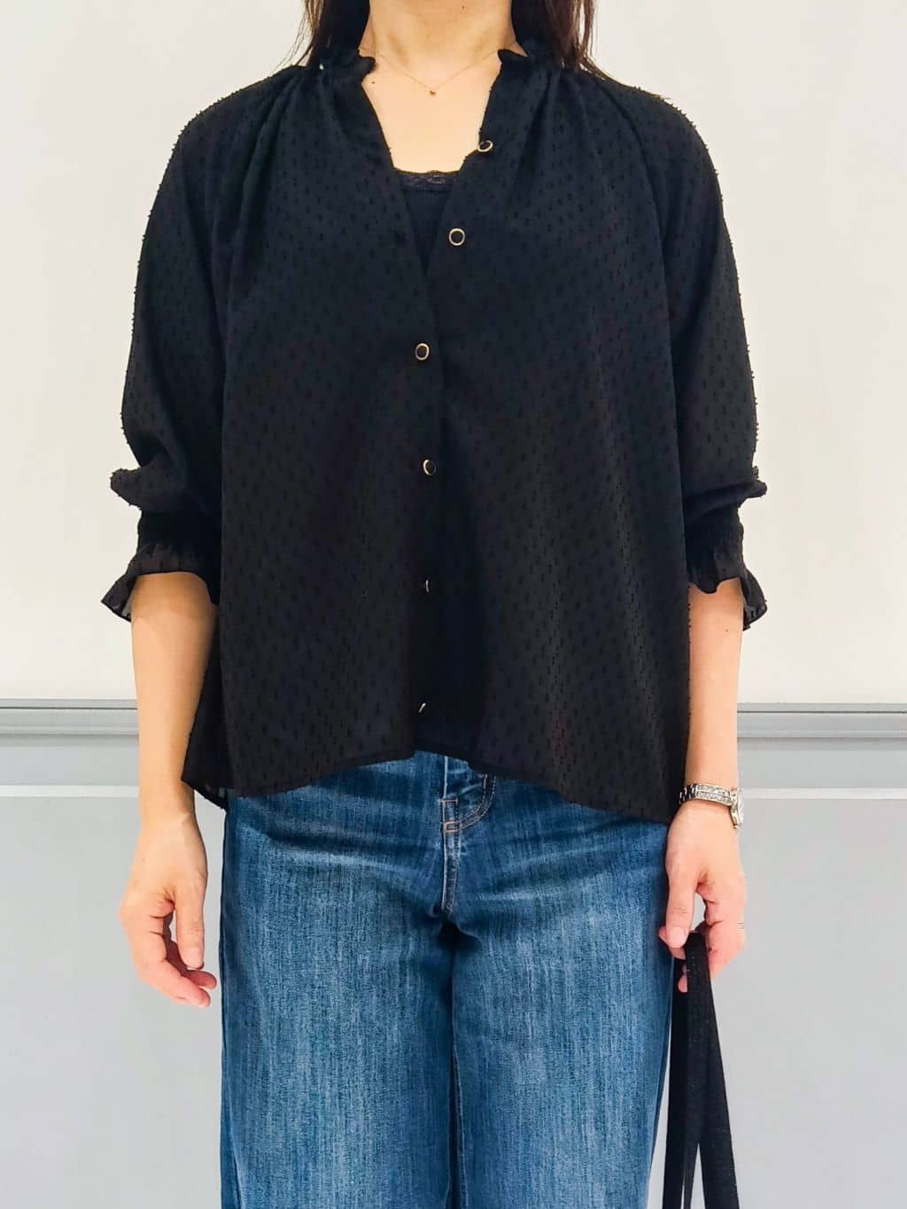 なっちゃんさんの「grove｜【美シルエット/選べる着丈】大人のためのバギーデニム」を使ったコーディネート