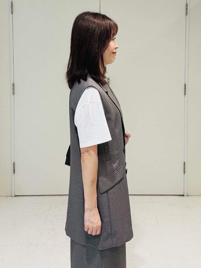 makiさんの「UNTITLED｜【接触冷感／コットン100／洗える／Tシャツ】半袖天竺プルオーバー」を使ったコーディネート
