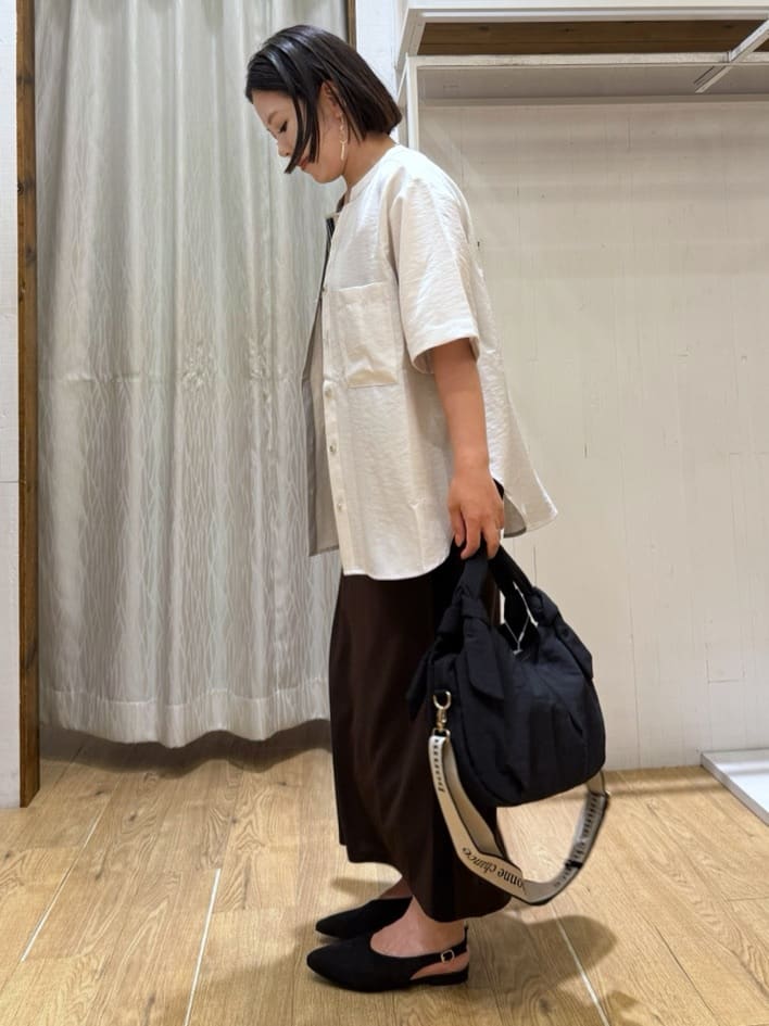 chさんの「THE SHOP TK｜ダブルポケット5分袖シャツ/体型カバー／洗濯機OK」を使ったコーディネート