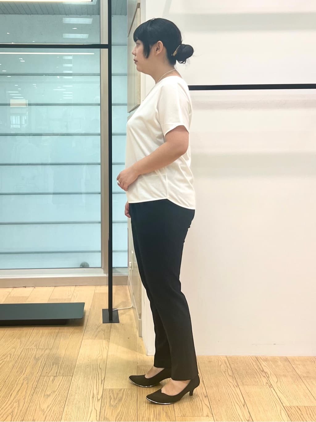 shimaさんの「INDIVI｜【体型カバー／清涼感】シアーオーバーシャツ」を使ったコーディネート