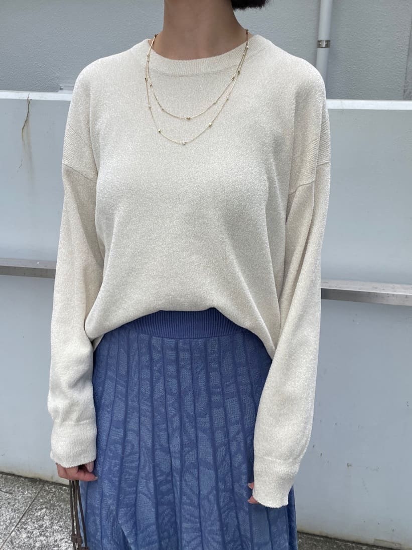 NATSUMIさんの「grove｜ラメモールヤーンプルオーバーニット」を使ったコーディネート