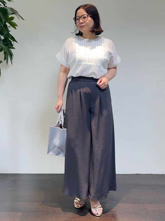 Asamiさんの「UNTITLED｜【手洗い可】マルチストライプニットバッグ」を使ったコーディネート