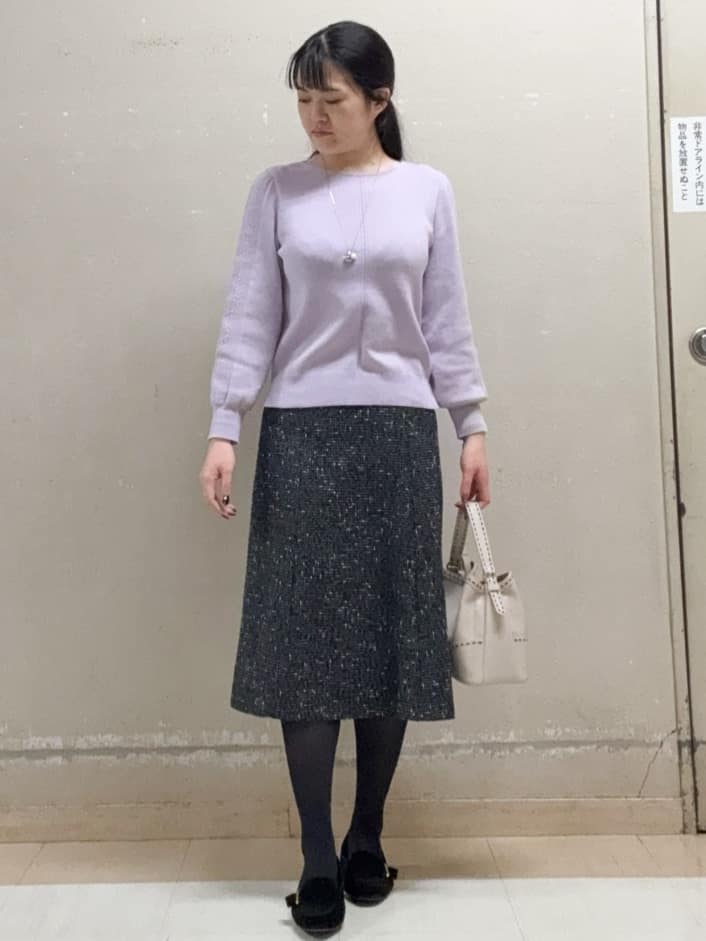  Aさんの「Reflect｜【選べる8色／スカートにもパンツにも◎】ウール混ボートネックニット」を使ったコーディネート
