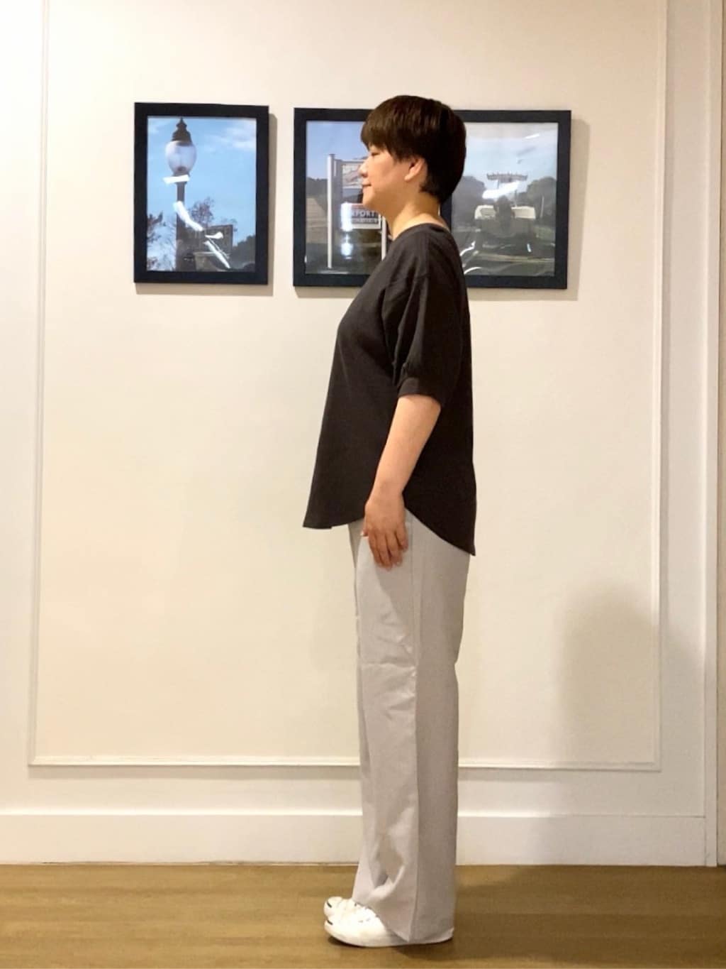 Hiroさんの「Dessin｜【360度可愛い/前後2WAY/洗える】ライトコットンヘンリーカットソー」を使ったコーディネート