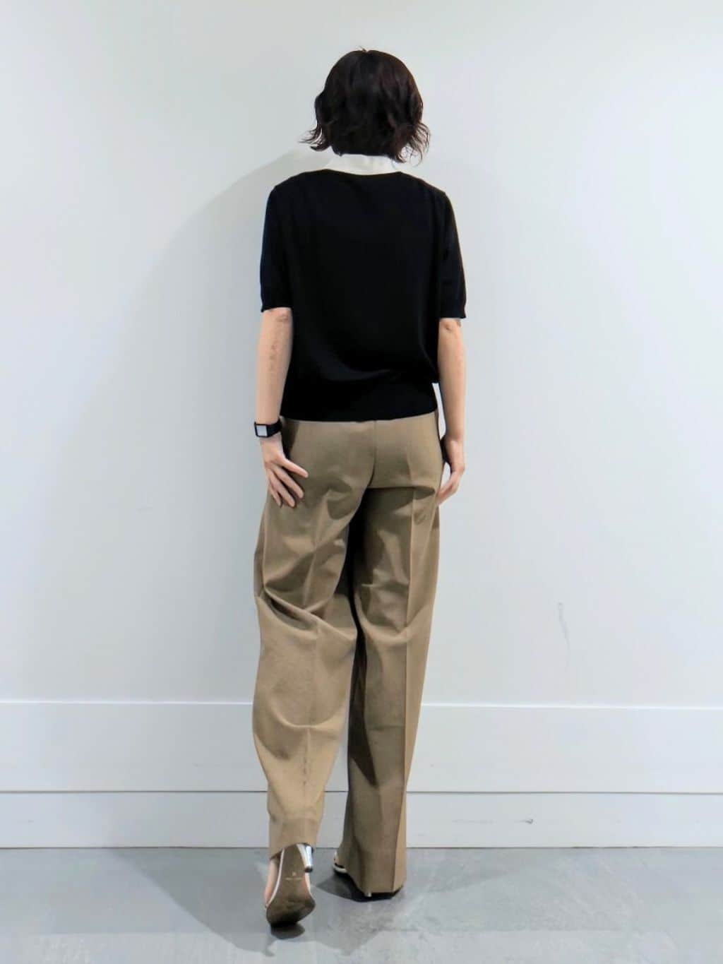 ミズタさんの「UNTITLED｜【トレンド/きれいめ】5分袖ポロニット」を使ったコーディネート