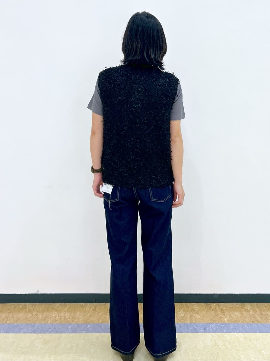 su.さんの「index｜《Can Cam掲載》フリンジシャギーコンパクトベスト【洗濯機洗い可】」を使ったコーディネート