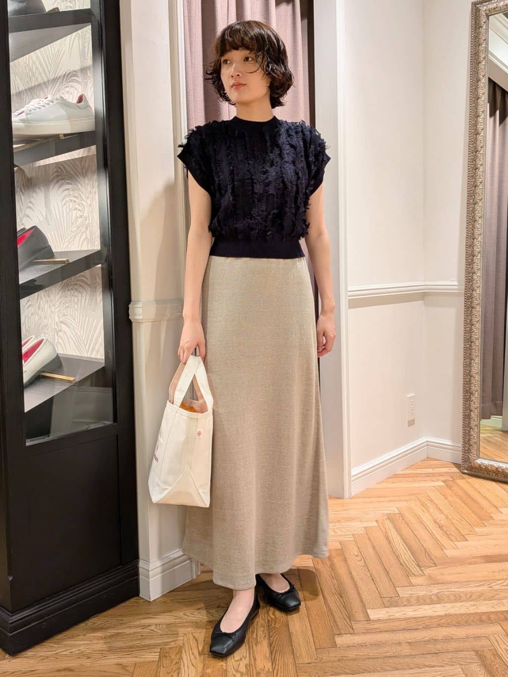 saoriさんの「DRESSTERIOR｜◆ソフトレザーバレエシューズ」を使ったコーディネート