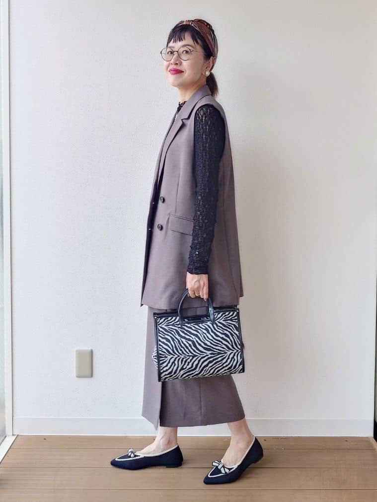 MUTSUKOさんの「UNTITLED｜【セットアップ可/洗える】スラブナロースカート」を使ったコーディネート