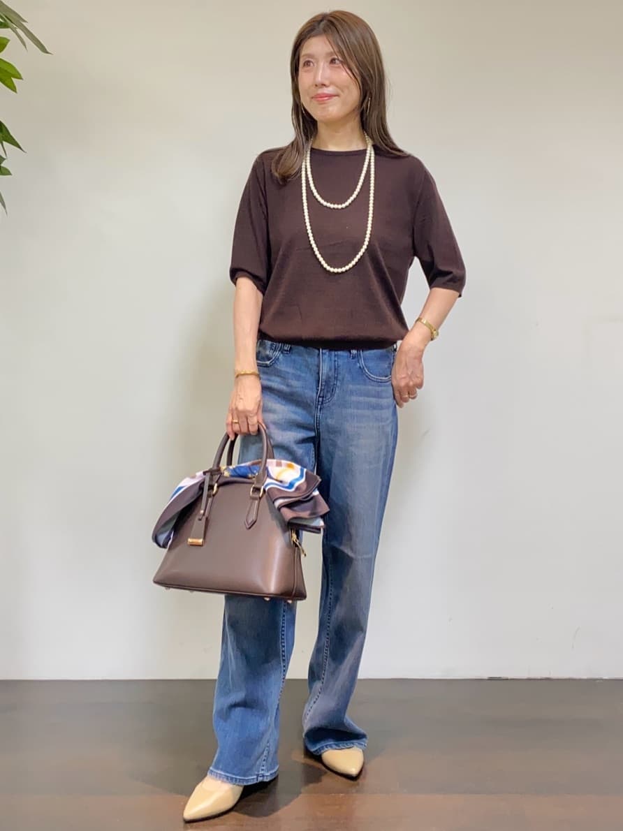 tomoさんの「UNTITLED｜【アンサンブル可/六分袖/洗える】ウールシルクニット」を使ったコーディネート