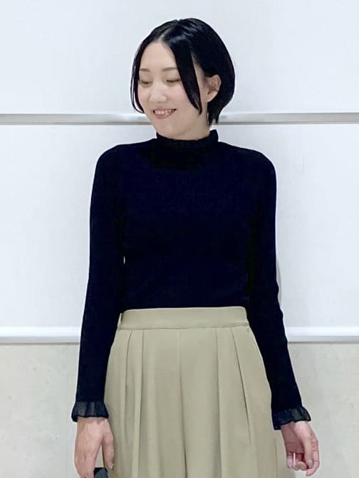 eriko さんの「Dessin｜【洗える】オーガンジーフリルニット」を使ったコーディネート