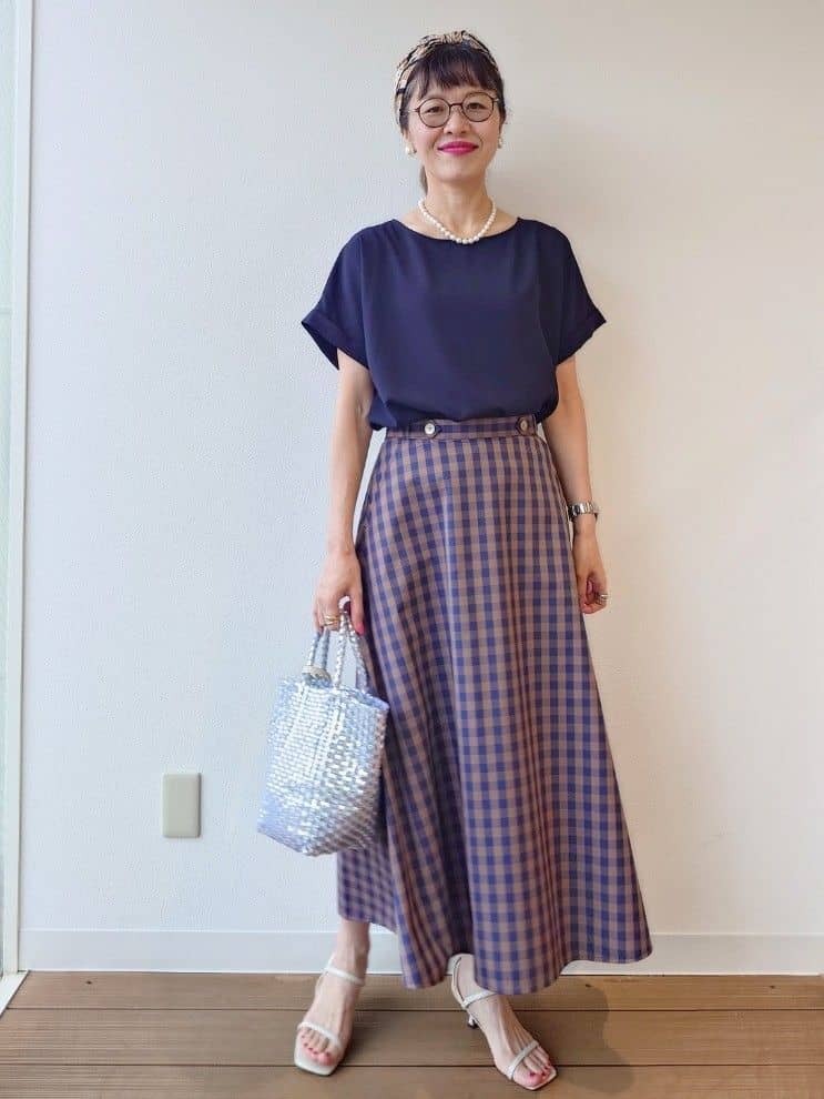 MUTSUKOさんの「UNTITLED｜メタリックメッシュトート」を使ったコーディネート