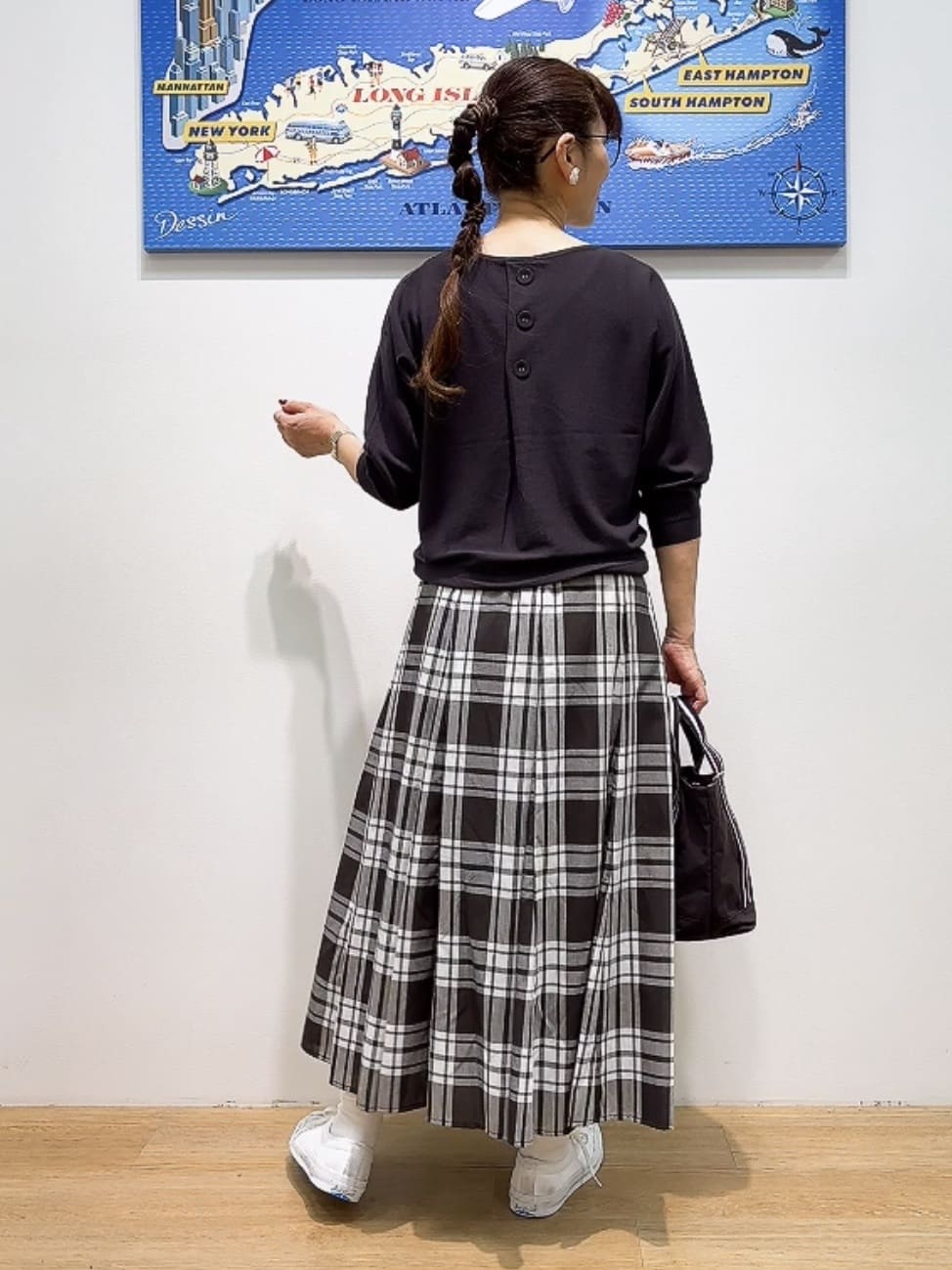 Yasucoさんの「Dessin｜【洗える】後ろボタンニットプルオーバー七分袖」を使ったコーディネート