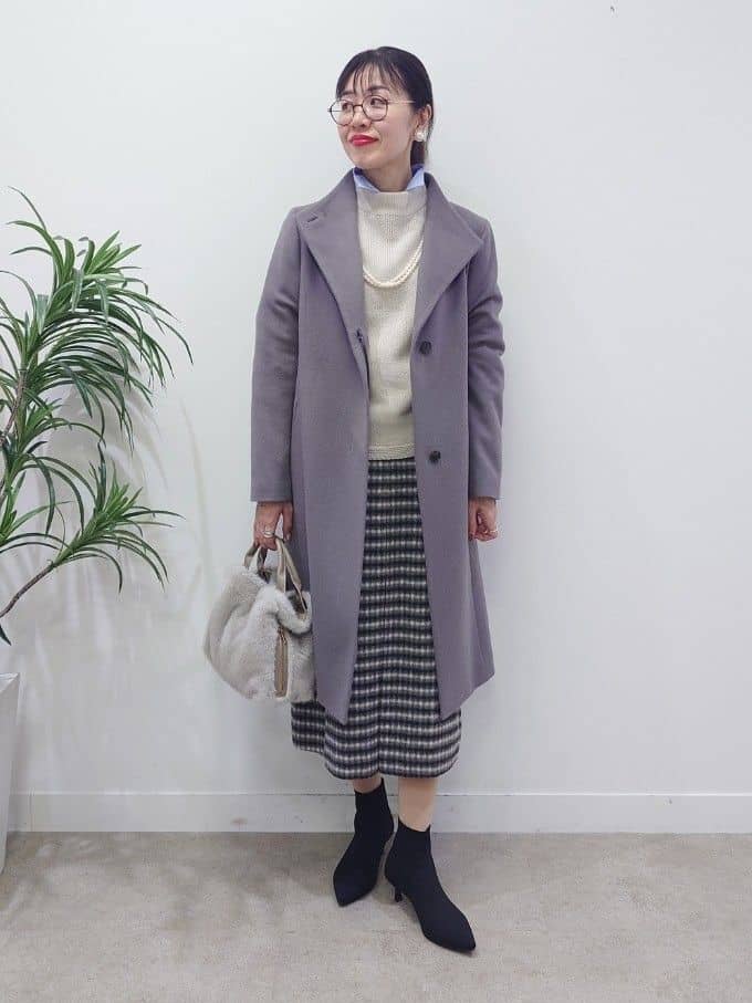 MUTSUKOさんの「UNTITLED｜【洗える】スポンディッシュ ボトルネックニット」を使ったコーディネート