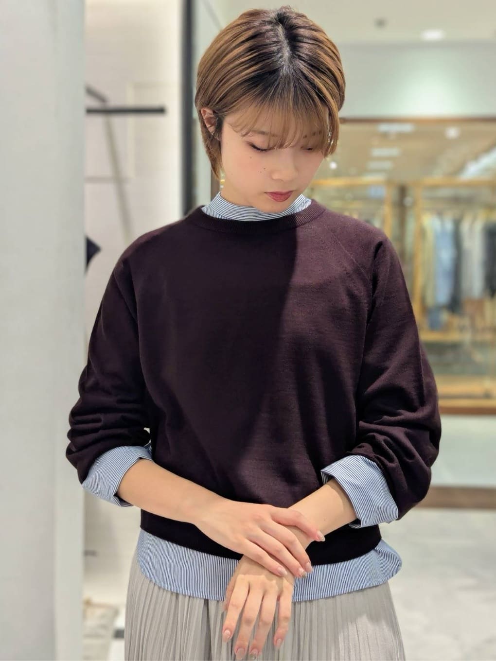 nonoさんの「UNTITLED｜【8色展開／コンパクト丈】レーヨン混 コクーンニット」を使ったコーディネート