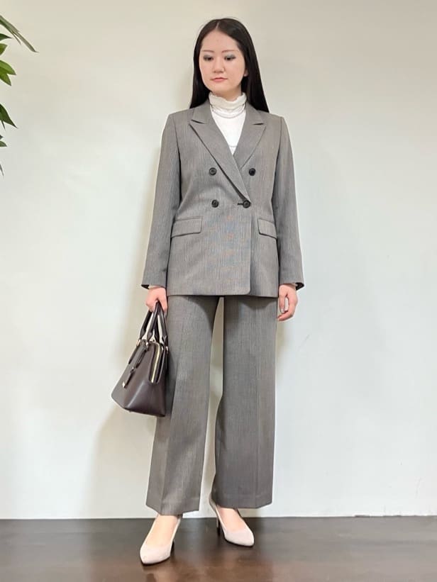 カレンさんの「UNTITLED｜【セットアップ可】ウールライク ダブルブレストジャケット」を使ったコーディネート