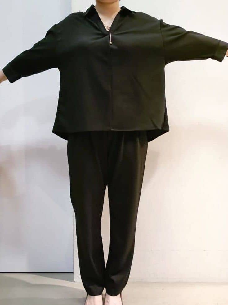あんさんの「THE SHOP TK｜【着るだけでコーディネートが決まる】スキッパーブラウス&パンツセット」を使ったコーディネート
