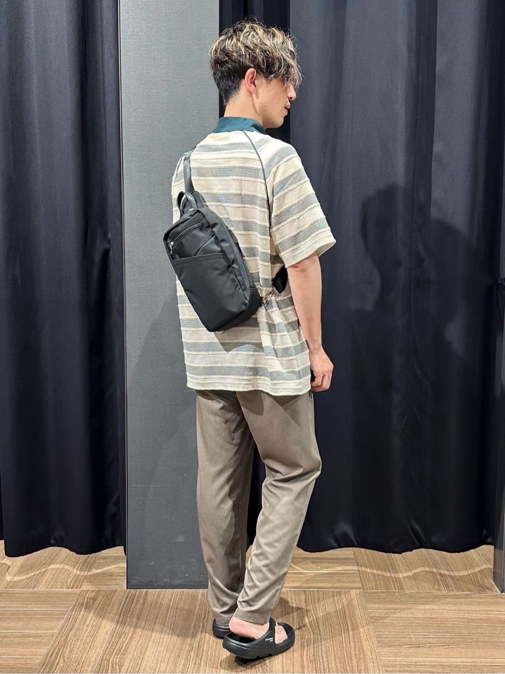 tomoyaさんの「THE SHOP TK｜変形ボーダーポロシャツ【洗濯機OK】」を使ったコーディネート