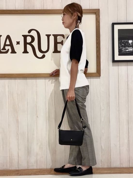 みきぽんさんの「SHOO･LA･RUE｜【ひんやり/S-LL】大人の五分袖プリントTシャツ」を使ったコーディネート