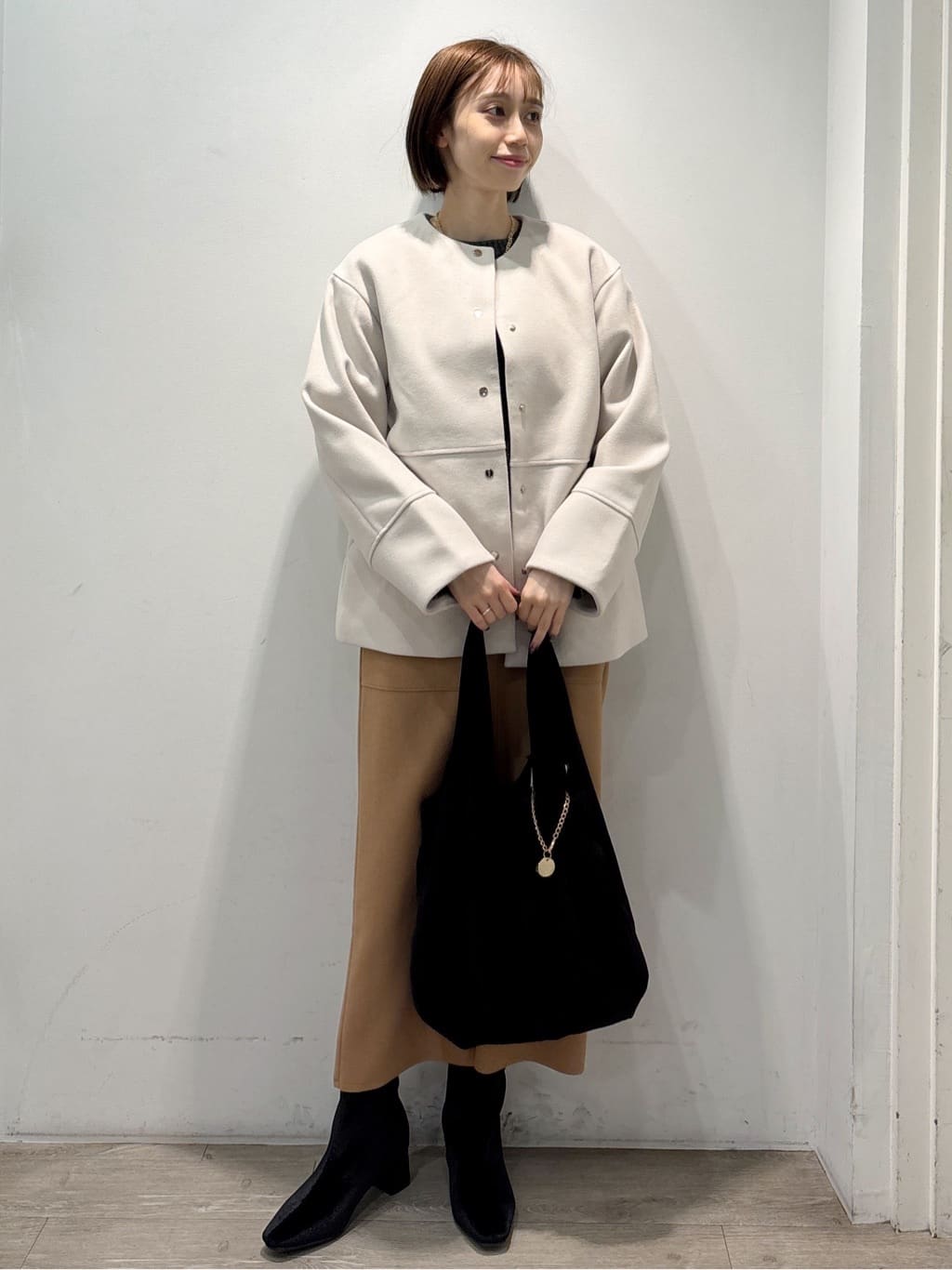ぶまりんさんの「OPAQUE.CLIP｜ウールライクタイトスカート【洗濯機洗い可】《8col》」を使ったコーディネート