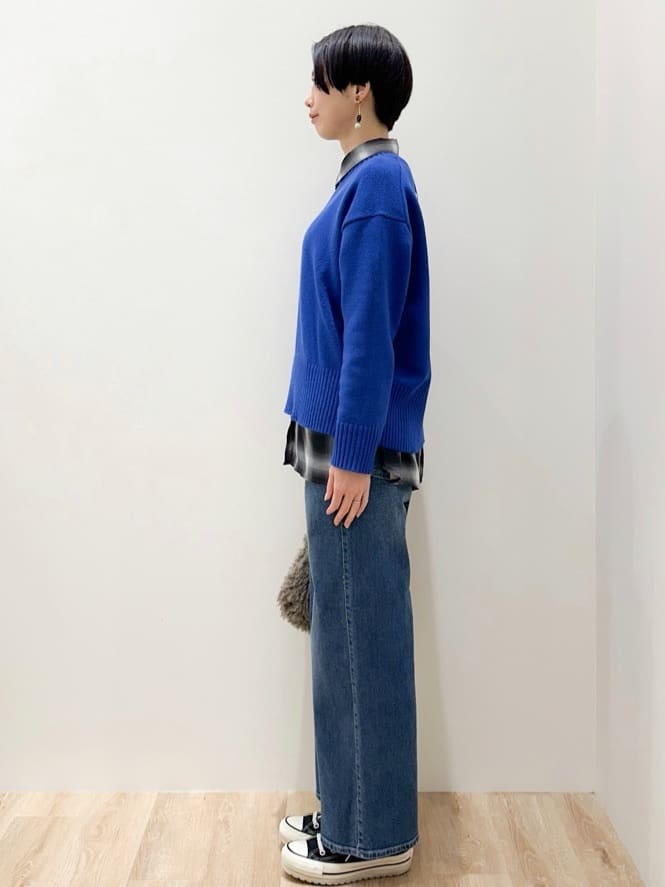 yurieさんの「OPAQUE.CLIP｜オンブレチェックシャツ【洗濯機洗い可】」を使ったコーディネート