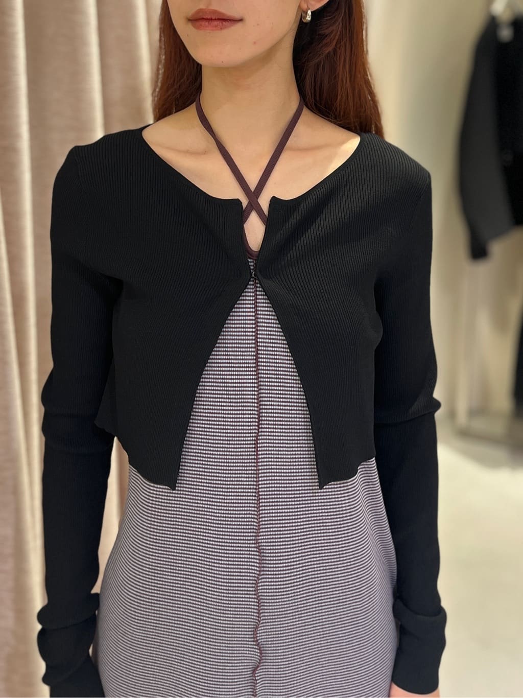 Rielさんの「CODE A｜【Cup-in】chic border jersey dress」を使ったコーディネート