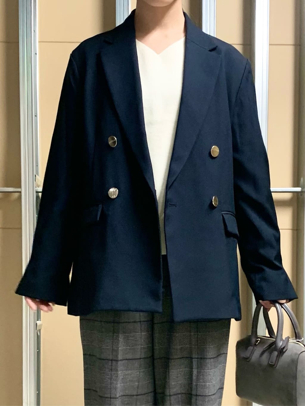 sahoさんの「THE SHOP TK｜【今羽織るなら】ダブルブレストジャケット【セットアップ可/洗える】」を使ったコーディネート