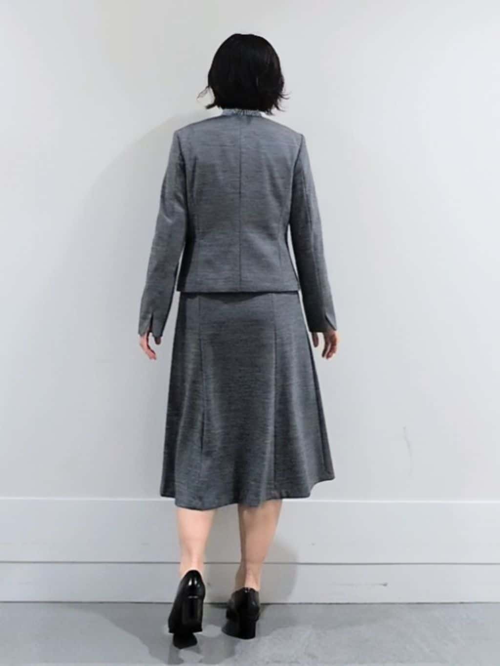 ミズタさんの「UNTITLED｜【洗えるスーツ/ストレッチ】ウール混ジャージ ノーカラージャケット」を使ったコーディネート
