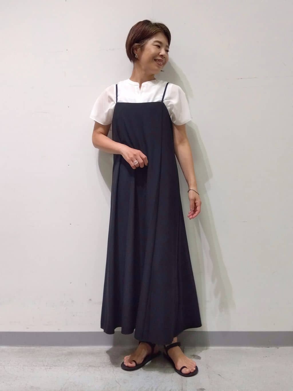 Kさんの「INDIVI｜【UVケア】エアリージョーゼット キャミワンピース」を使ったコーディネート