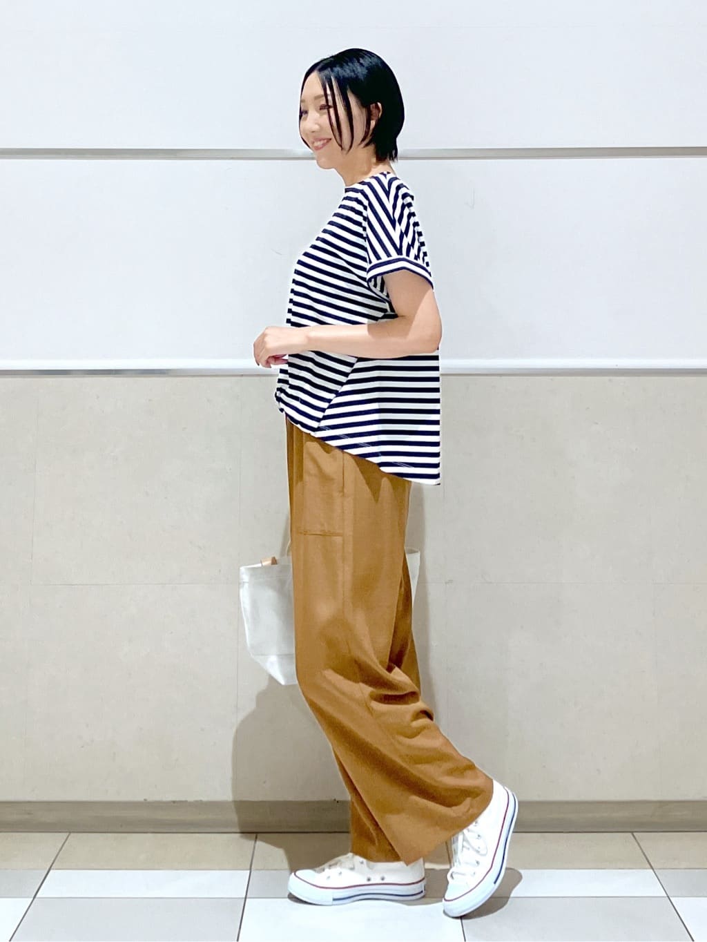 eriko さんの「Dessin｜【ウエストゴム・洗える】アウトポケットワイドパンツ（XS～L）」を使ったコーディネート