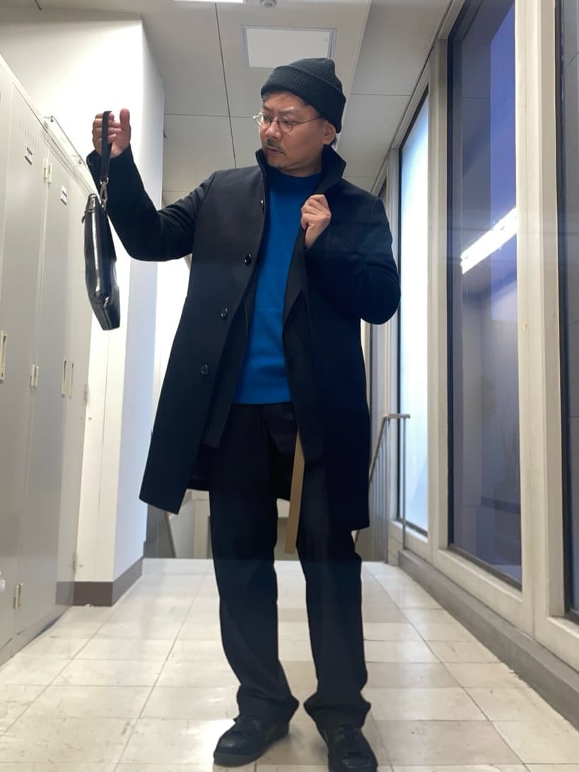 MAKOTO AIさんの「TAKEO KIKUCHI｜【ウールカシミヤブレンド】ビーバー調 スタンドカラー コート」を使ったコーディネート