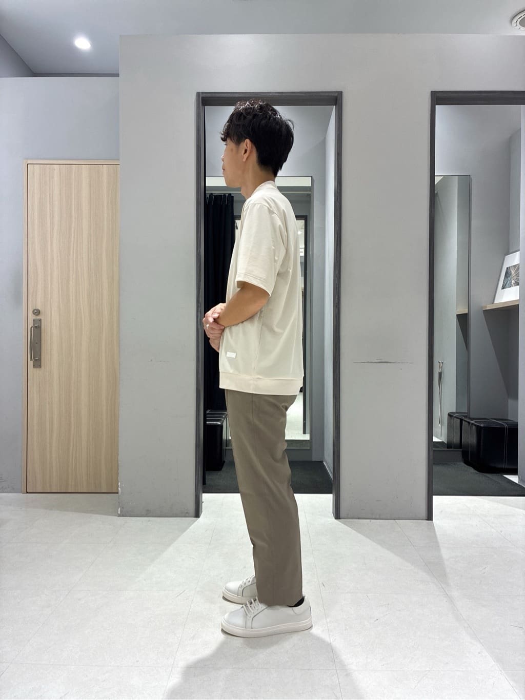 わいずみさんの「TAKEO KIKUCHI｜【COOL CITY WEAR】DotAir（R）サッカー シャツ」を使ったコーディネート