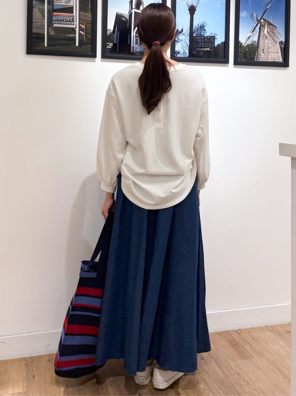 Ririkaさんの「Dessin｜【360度可愛い・洗える】バックヘンリーカットソー」を使ったコーディネート