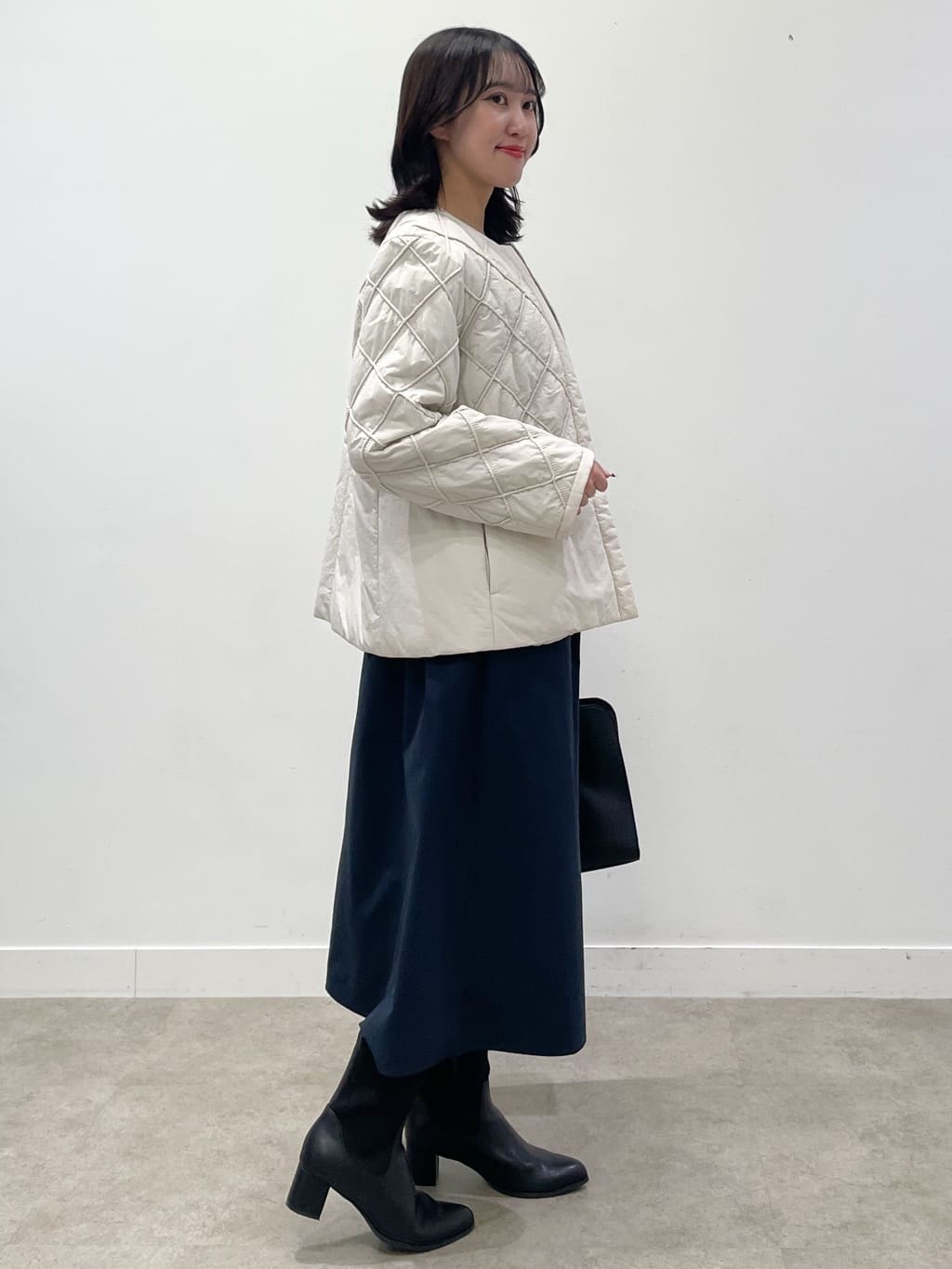 yukariさんの「Reflect｜【気軽な羽織に◎】中綿キルティングショートコート」を使ったコーディネート