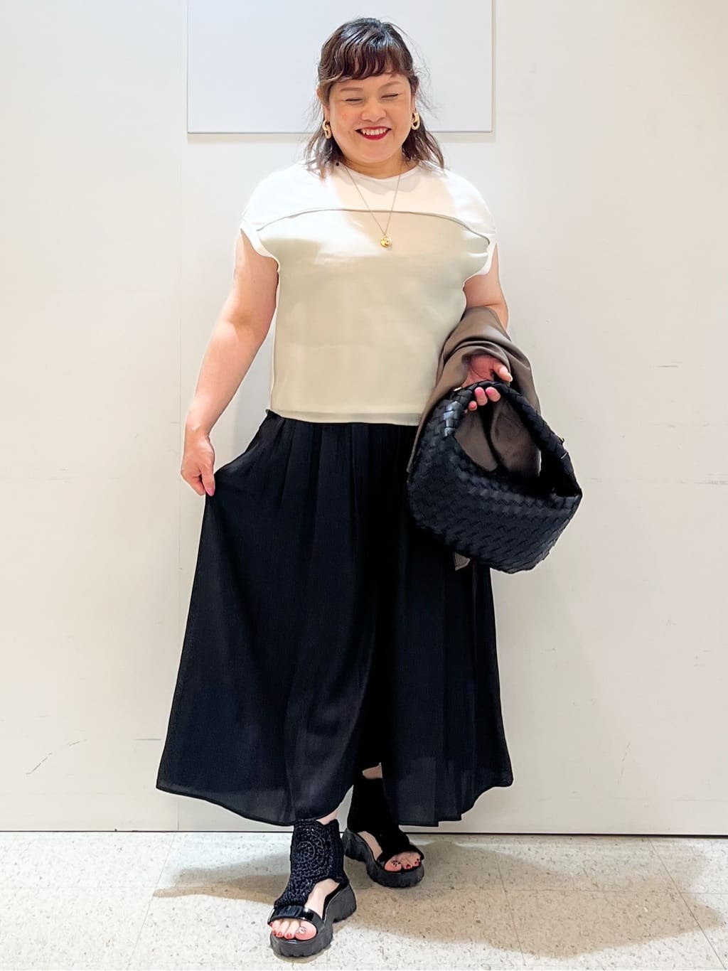 kimmyさんの「Reflect｜【ウエストゴム仕様／長く着られる◎】スカーチョパンツ」を使ったコーディネート